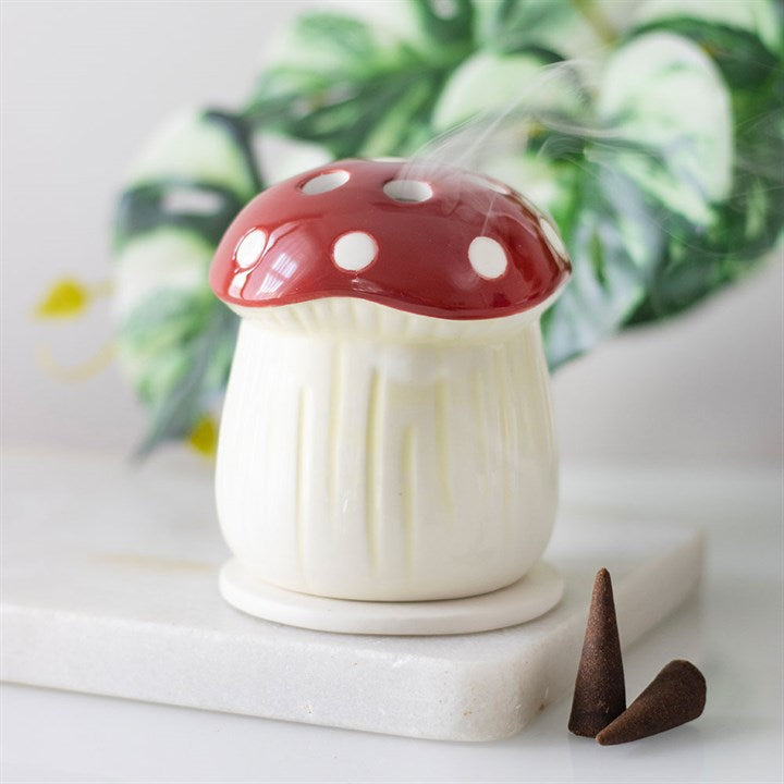 Incense cone burner mushroom