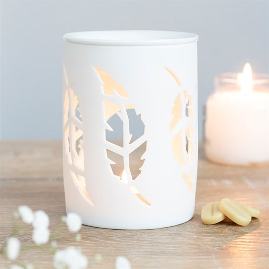 Waxbrander wit met veren