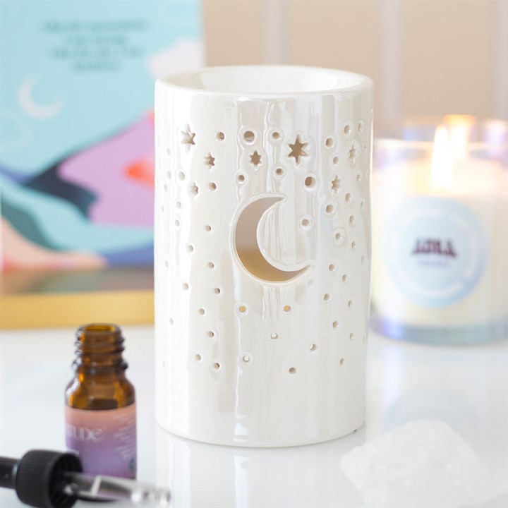 Wax Burner white mother-of-pearl stars